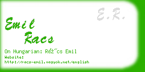 emil racs business card